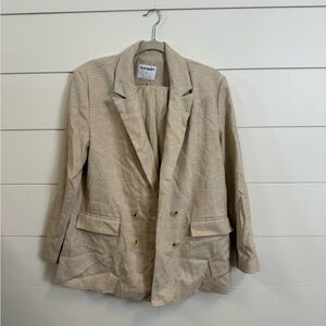 Old Navy Women's Tan linen Blazer and skirt set